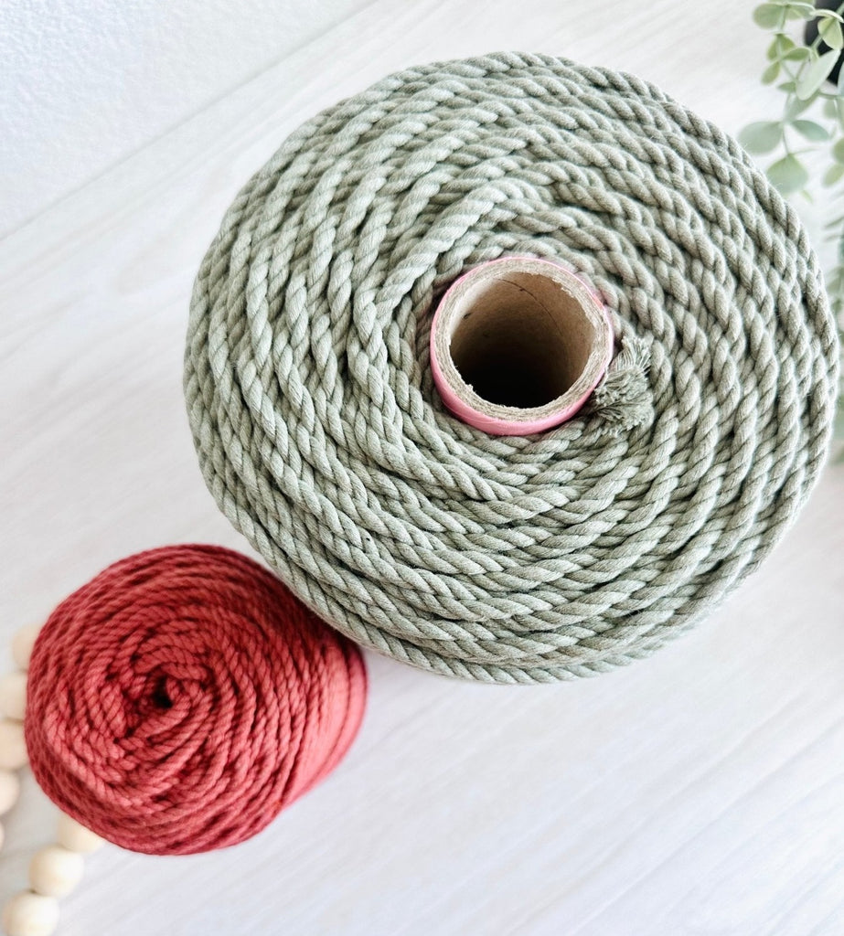 3ply TWISTED RECYCLED COTTON ROPE | Macrame 3ply Rope | Macrame Supplies - All for Knotting LLC