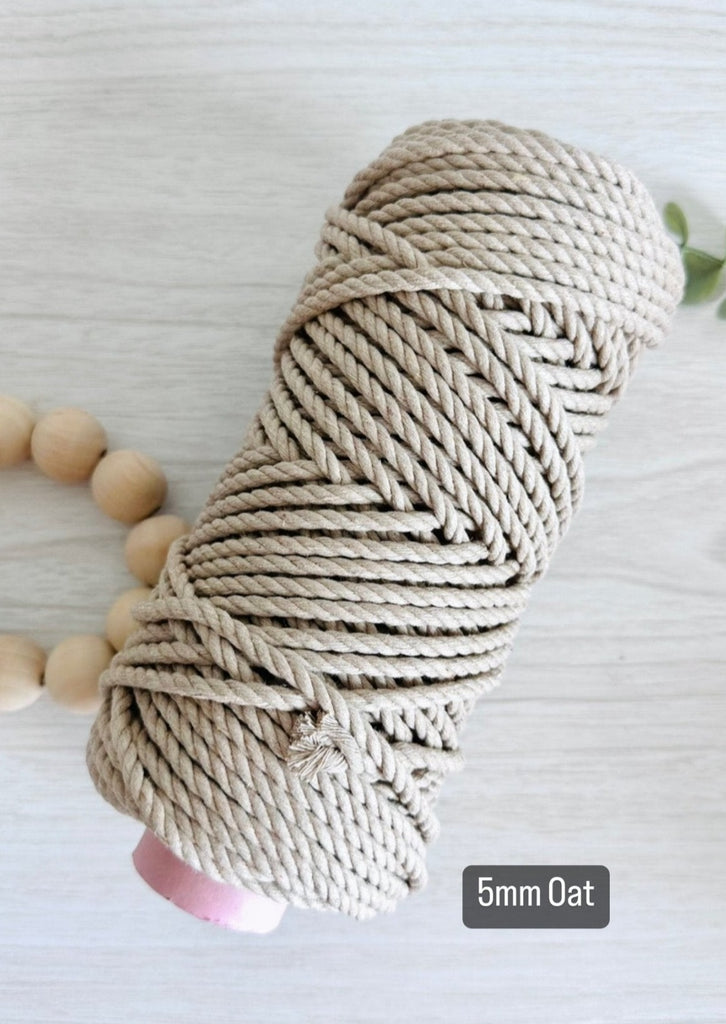 Recycled Cotton Ropes For Macrame & Weaving - 5mm 3 ply