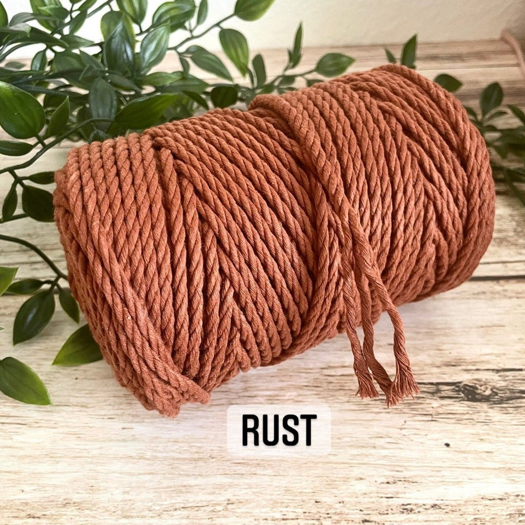4mm 3ply RECYCLED TWISTED ROPE | Macrame 3ply Rope - All for Knotting LLC