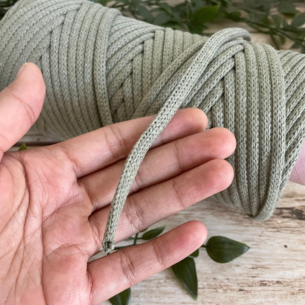 5mm BRAIDED CORD RECYCLED COTTON | Macrame Braided Cord - All for Knotting LLC