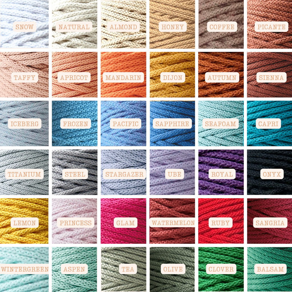 AFK Braided Cord | Macrame Cotton Cord | 36 Beautiful Colors - All for Knotting LLC