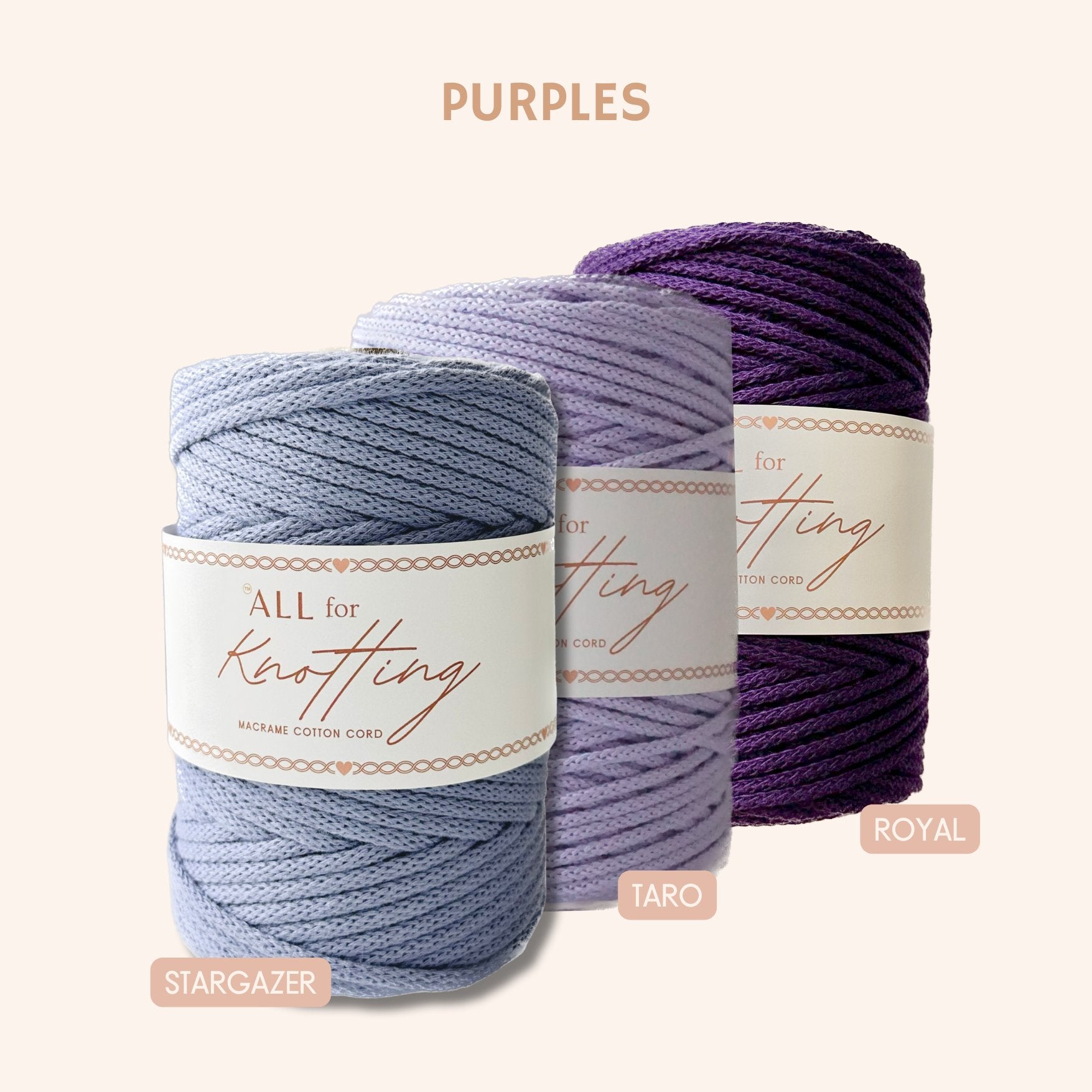 AFK Braided Cord | Macrame Cotton Cord | 37 Beautiful Colors - All for Knotting LLC