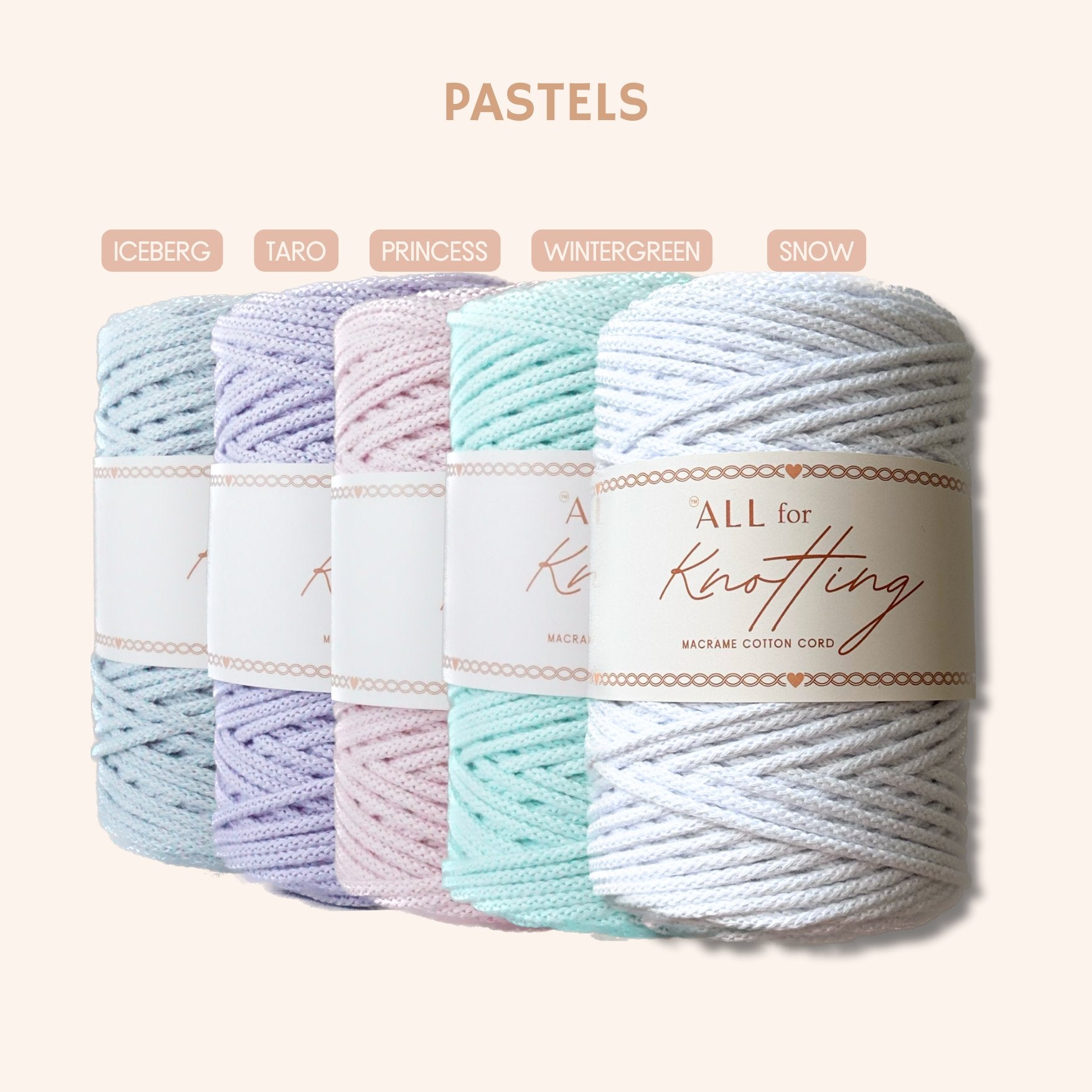 AFK Braided Cord | Macrame Cotton Cord | 37 Beautiful Colors - All for Knotting LLC