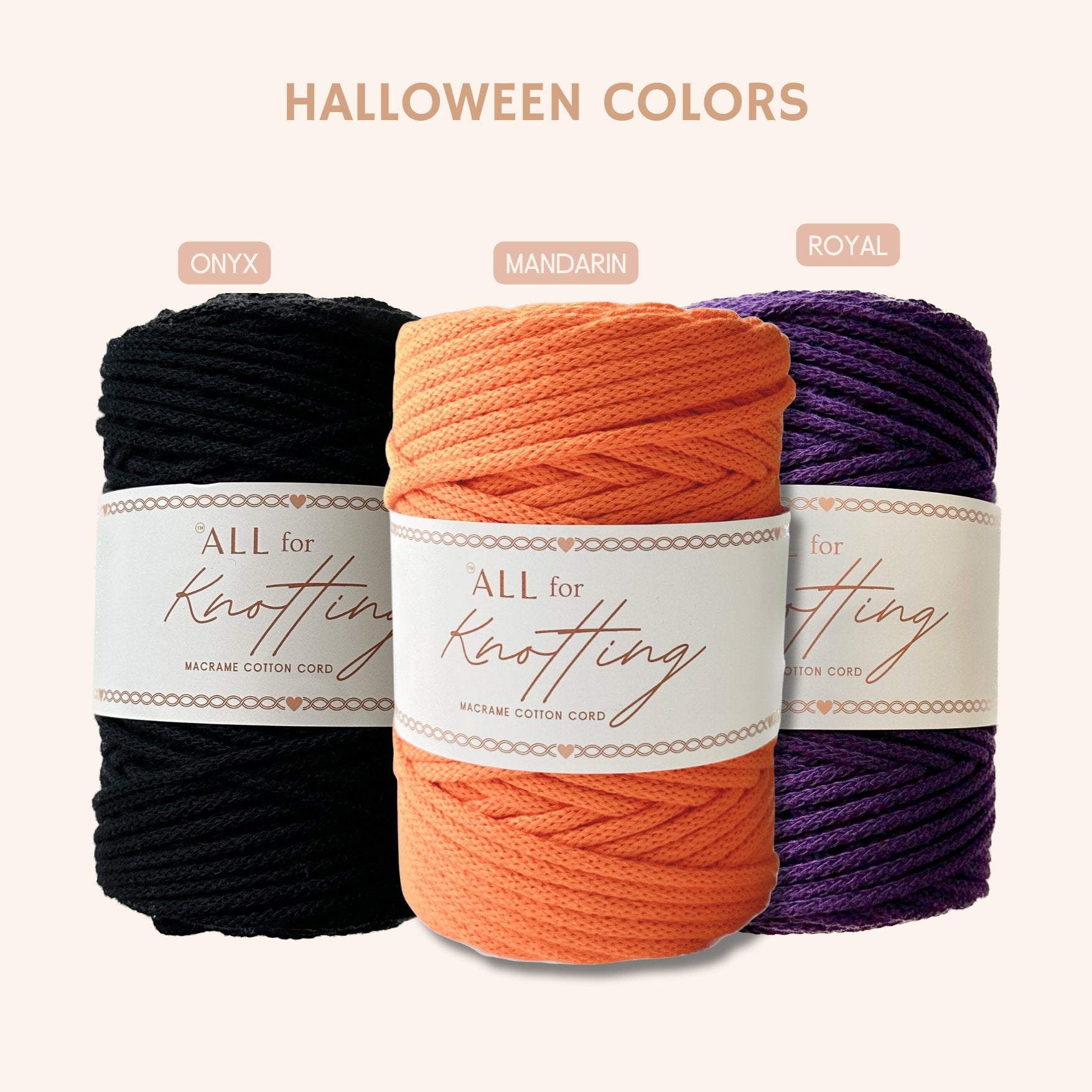 AFK Braided Cord | Macrame Cotton Cord | 37 Beautiful Colors - All for Knotting LLC