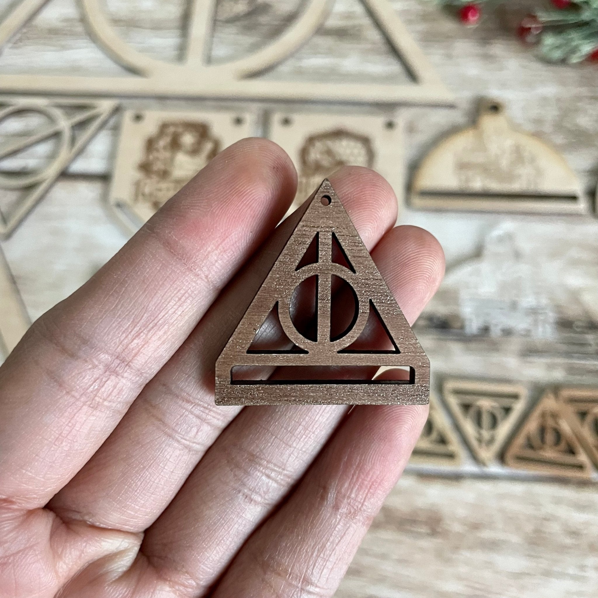 DEATHLY HALLOW EARRING BLANKS | Wooden Earring Blanks - All for Knotting LLC