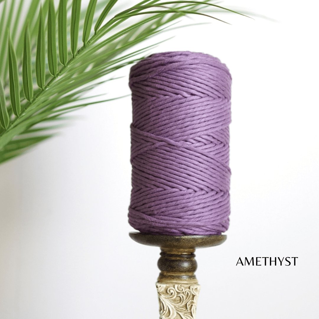 EGYPTIAN GIZA COTTON Half KG | 3mm Single Strand Macrame Cord (19 Colors) - All for Knotting LLC