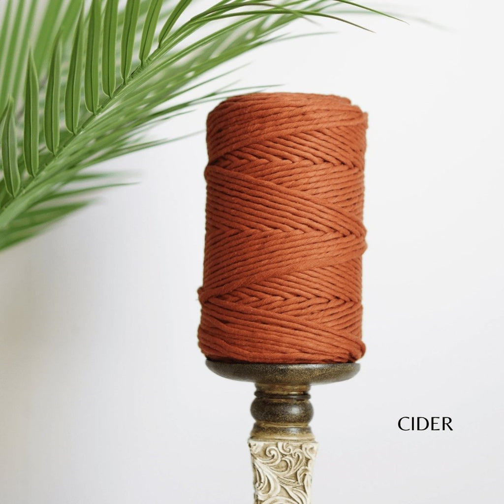 EGYPTIAN GIZA COTTON Half KG | 3mm Single Strand Macrame Cord (19 Colors) - All for Knotting LLC