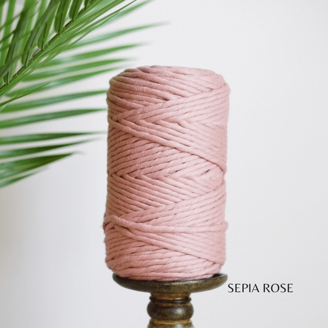 EGYPTIAN GIZA COTTON Half KG | 5mm Single Strand Macrame Cord (18 Colors) - All for Knotting LLC