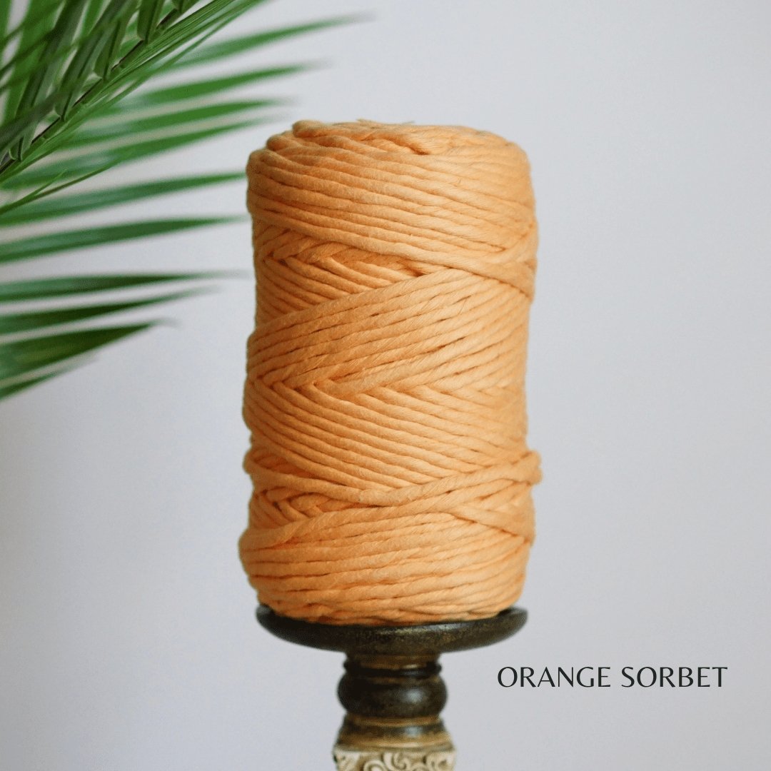 EGYPTIAN GIZA COTTON Half KG | 5mm Single Strand Macrame Cord (18 Colors) - All for Knotting LLC