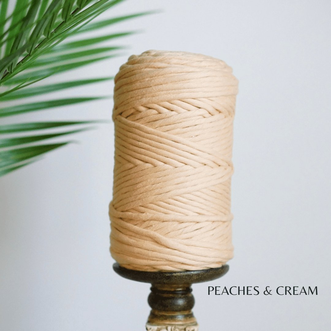 EGYPTIAN GIZA COTTON Half KG | 5mm Single Strand Macrame Cord (18 Colors) - All for Knotting LLC