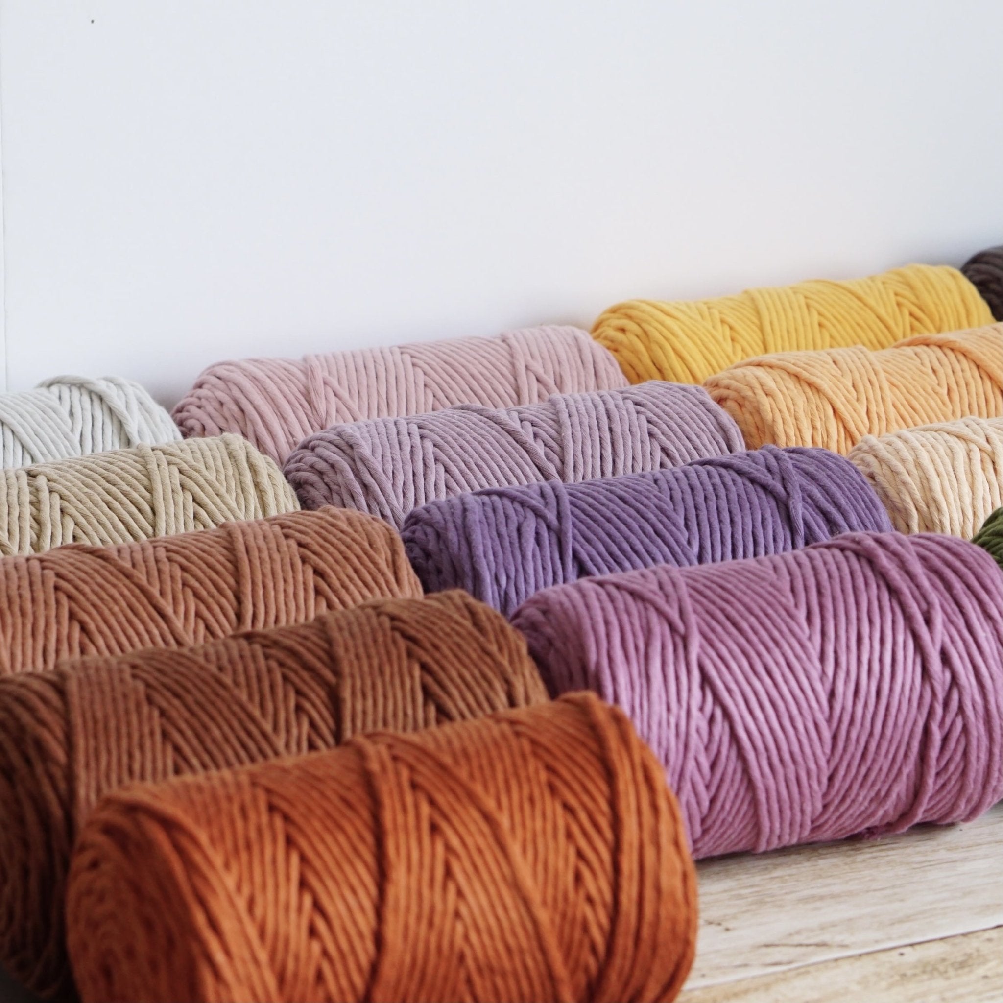 EGYPTIAN GIZA COTTON Half KG | 5mm Single Strand Macrame Cord (18 Colors) - All for Knotting LLC