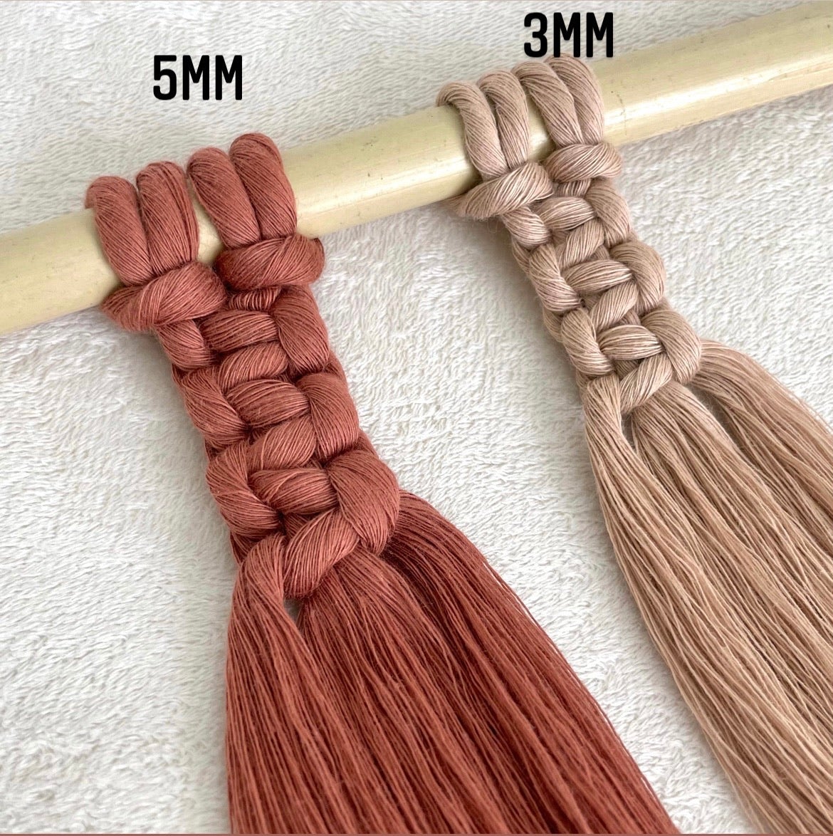 EGYPTIAN GIZA COTTON Half KG | 5mm Single Strand Macrame Cord (18 Colors) - All for Knotting LLC