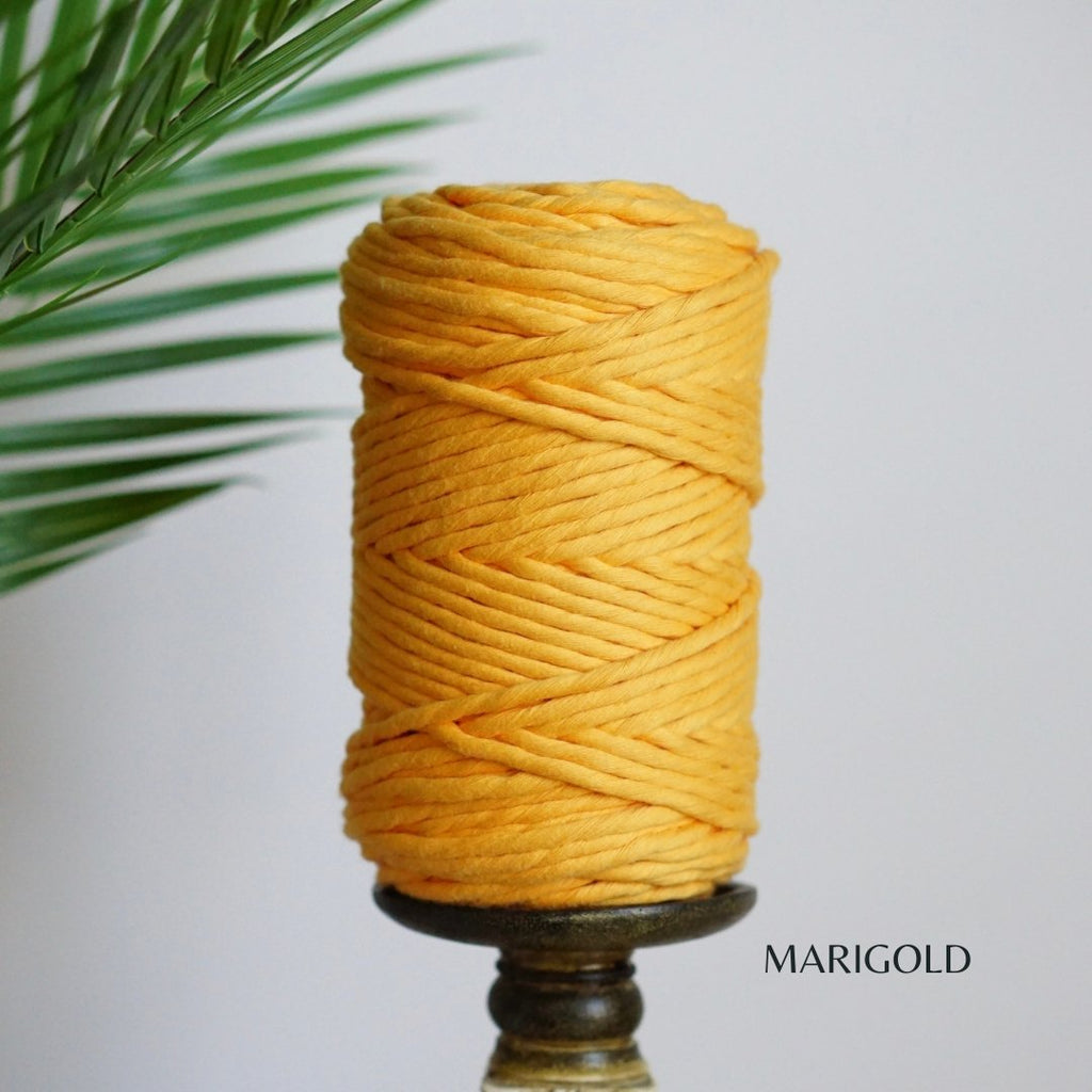 EGYPTIAN GIZA COTTON Half KG | 5mm Single Strand Macrame Cord (18 Colors) - All for Knotting LLC