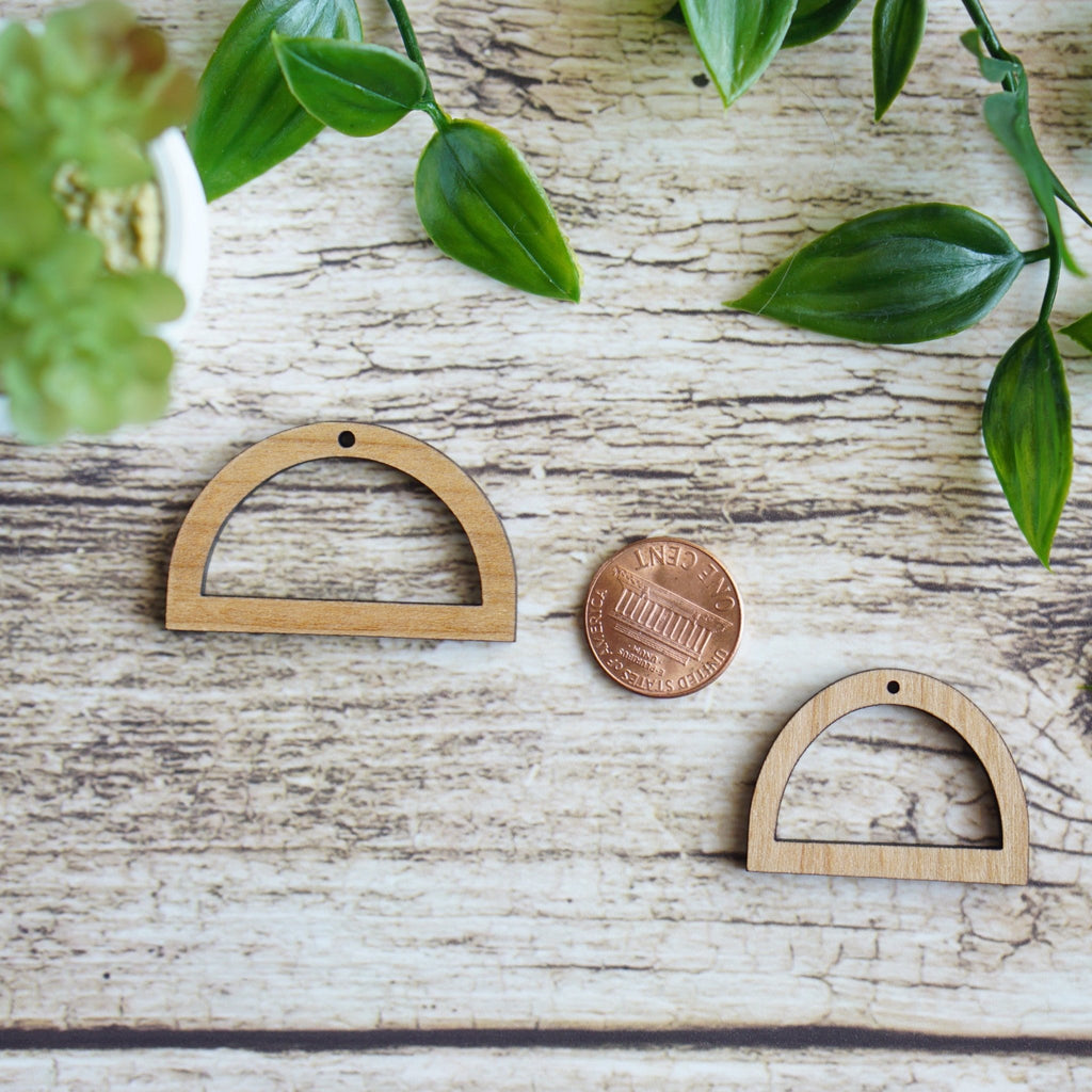 HALF CIRCLE 1 | Wooden Earring Blanks - All for Knotting LLC