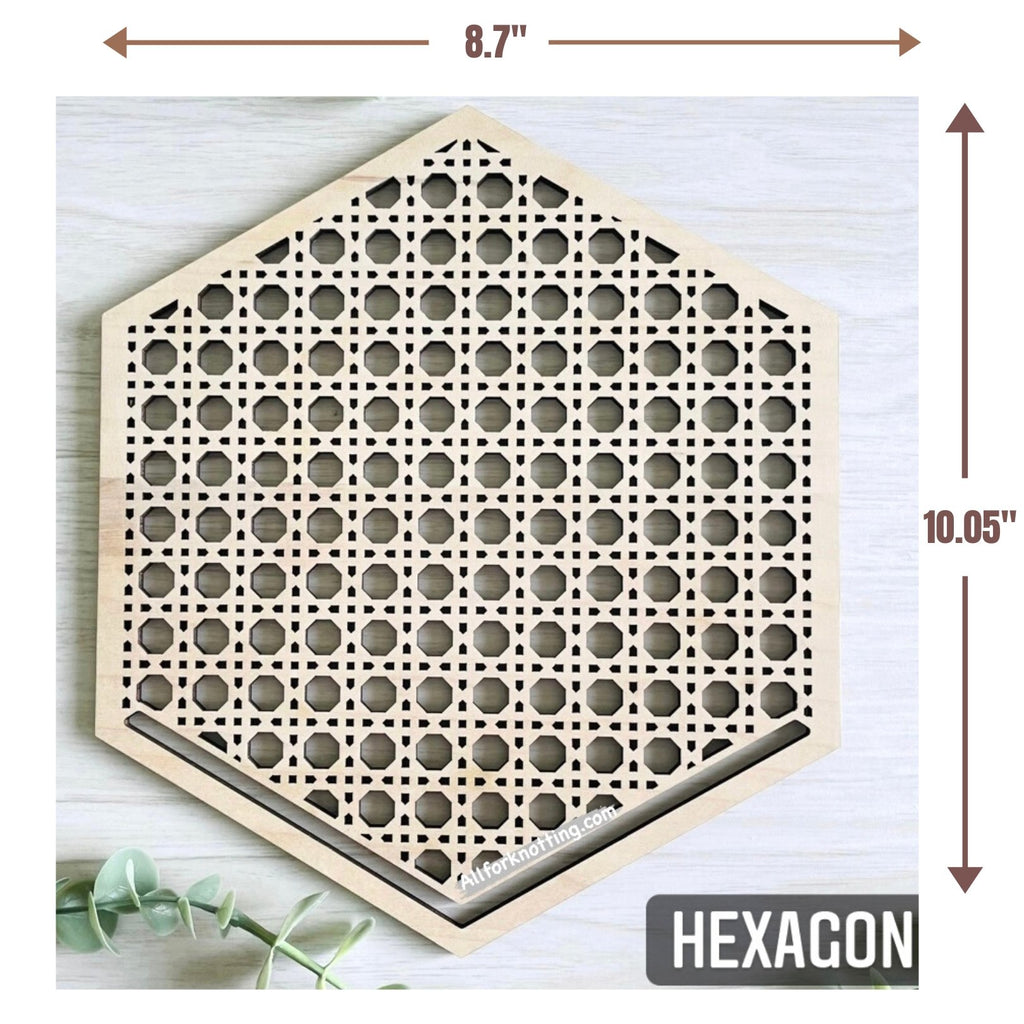 HEXAGON RATTAN CANE WOODEN FRAME | Macrame Wooden Frames - All for Knotting LLC