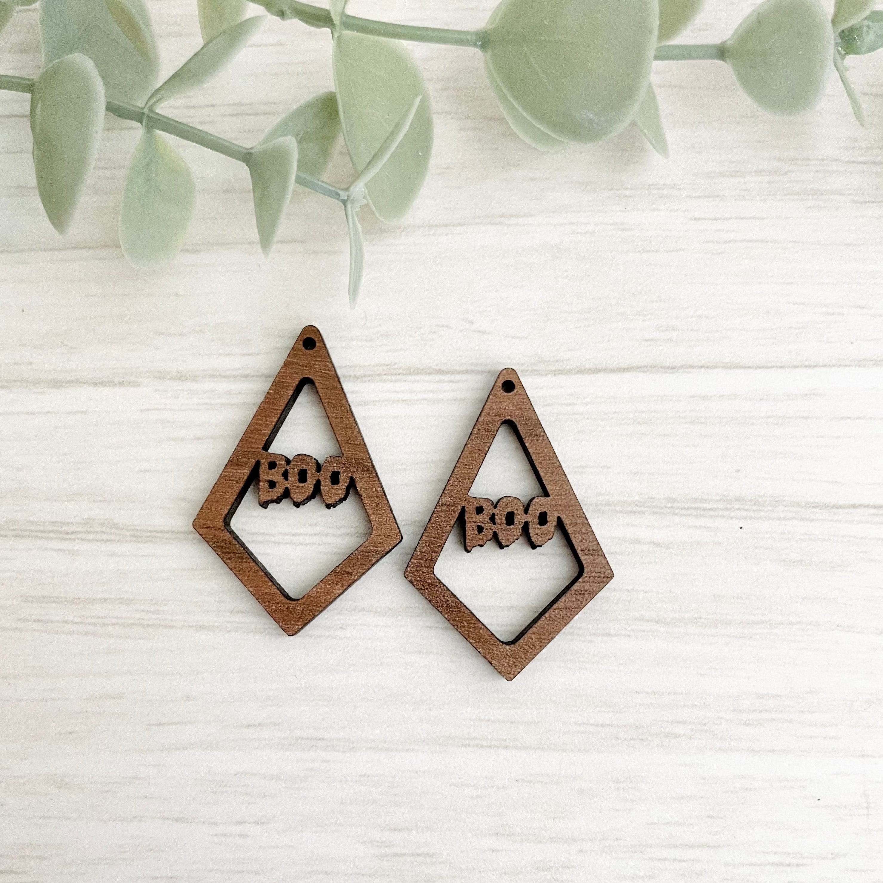 HALLOWEEN ELONGATED DIAMOND | Wooden Earring Blanks