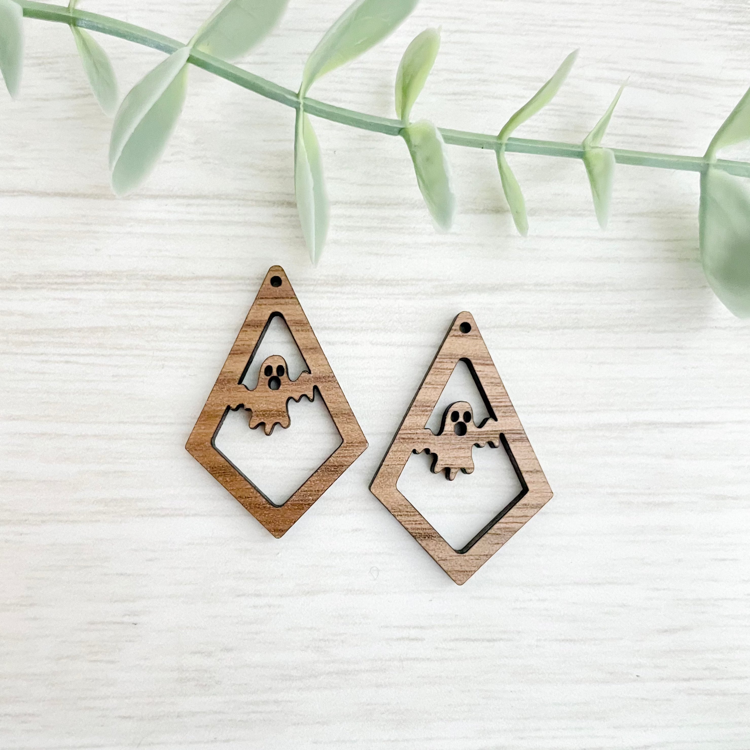 HALLOWEEN ELONGATED DIAMOND | Wooden Earring Blanks