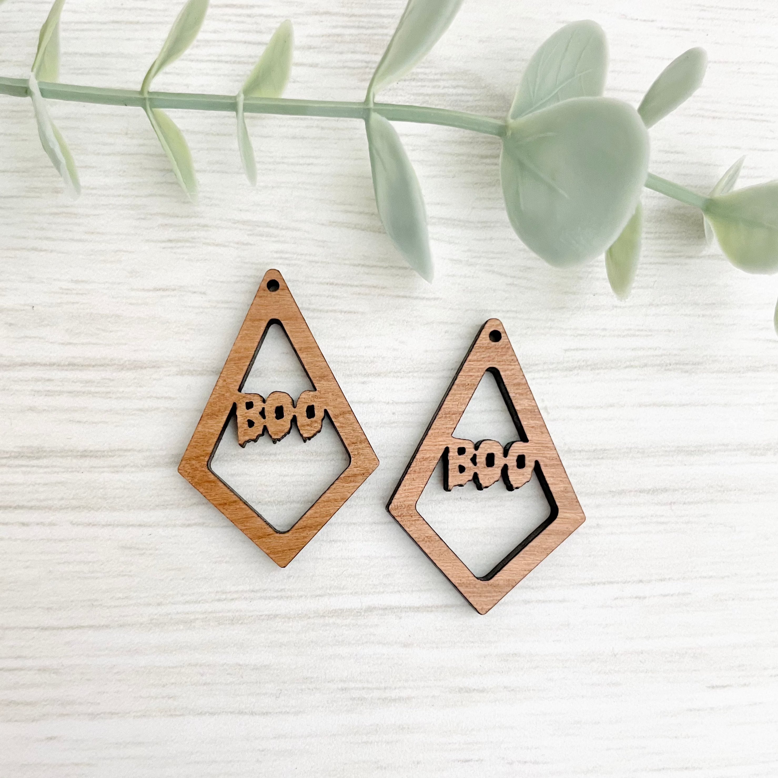 HALLOWEEN ELONGATED DIAMOND | Wooden Earring Blanks