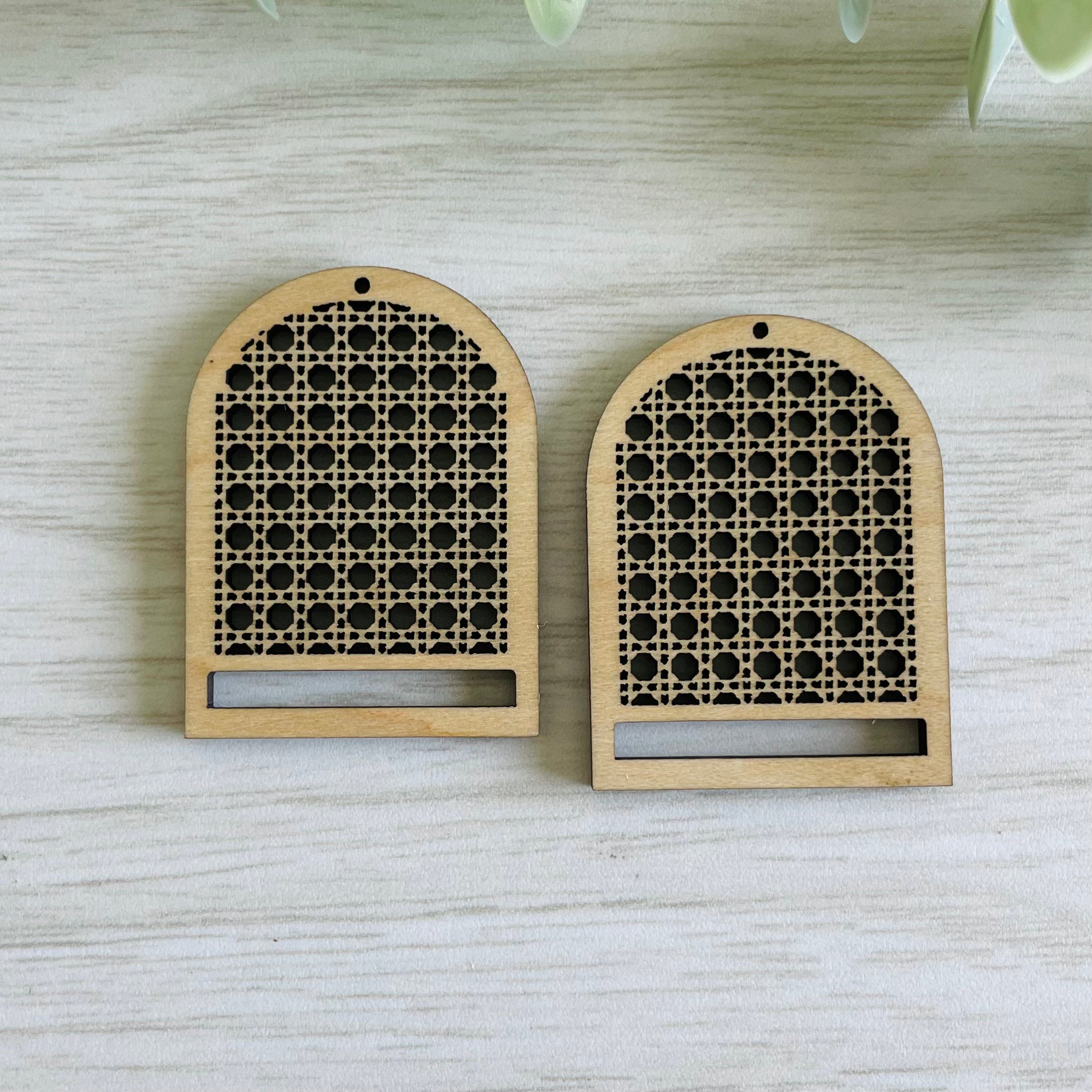 RATTAN CANE MACRAME EARRING BLANKS  | Macrame Wooden Earring Blanks