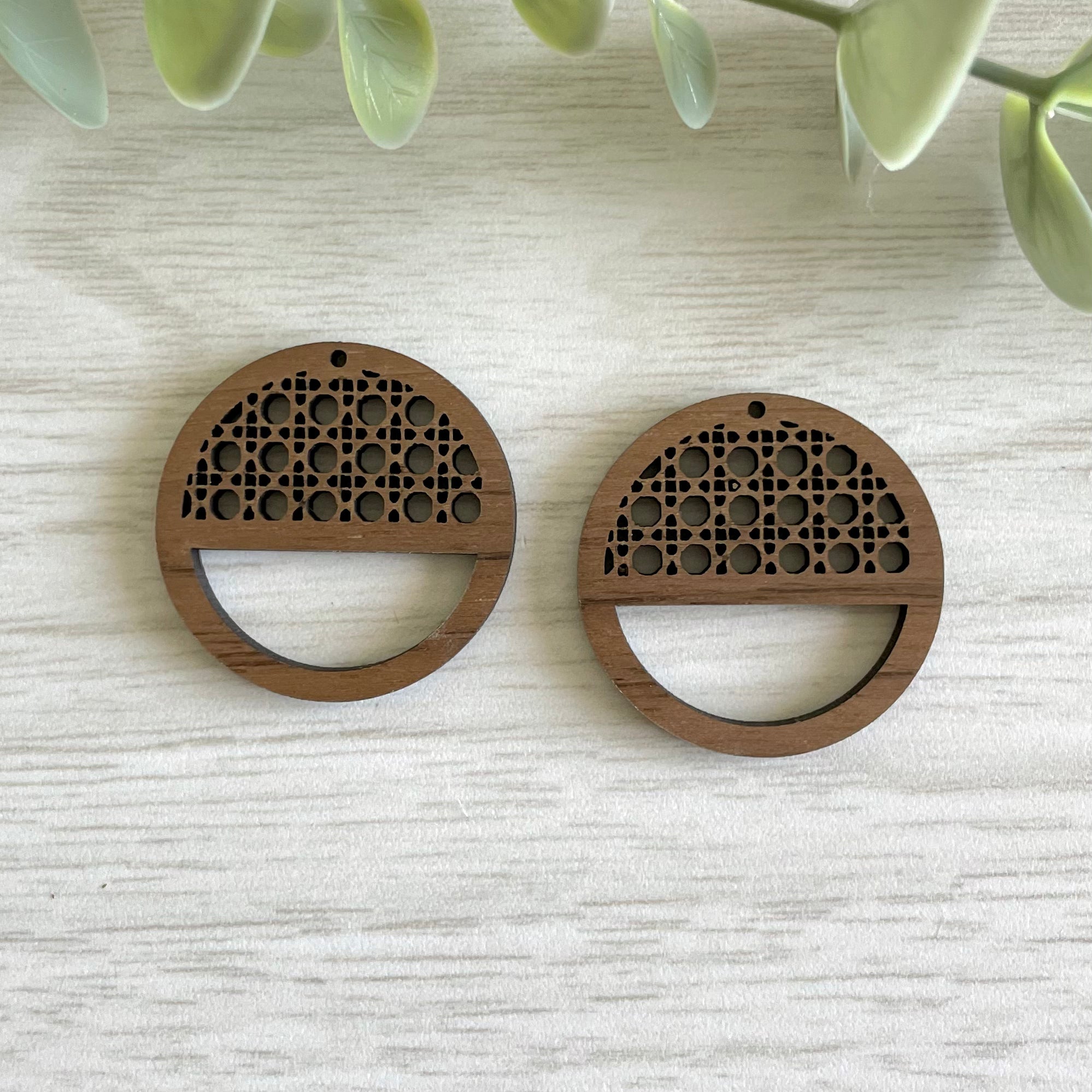 RATTAN CANE MACRAME EARRING BLANKS  | Macrame Wooden Earring Blanks