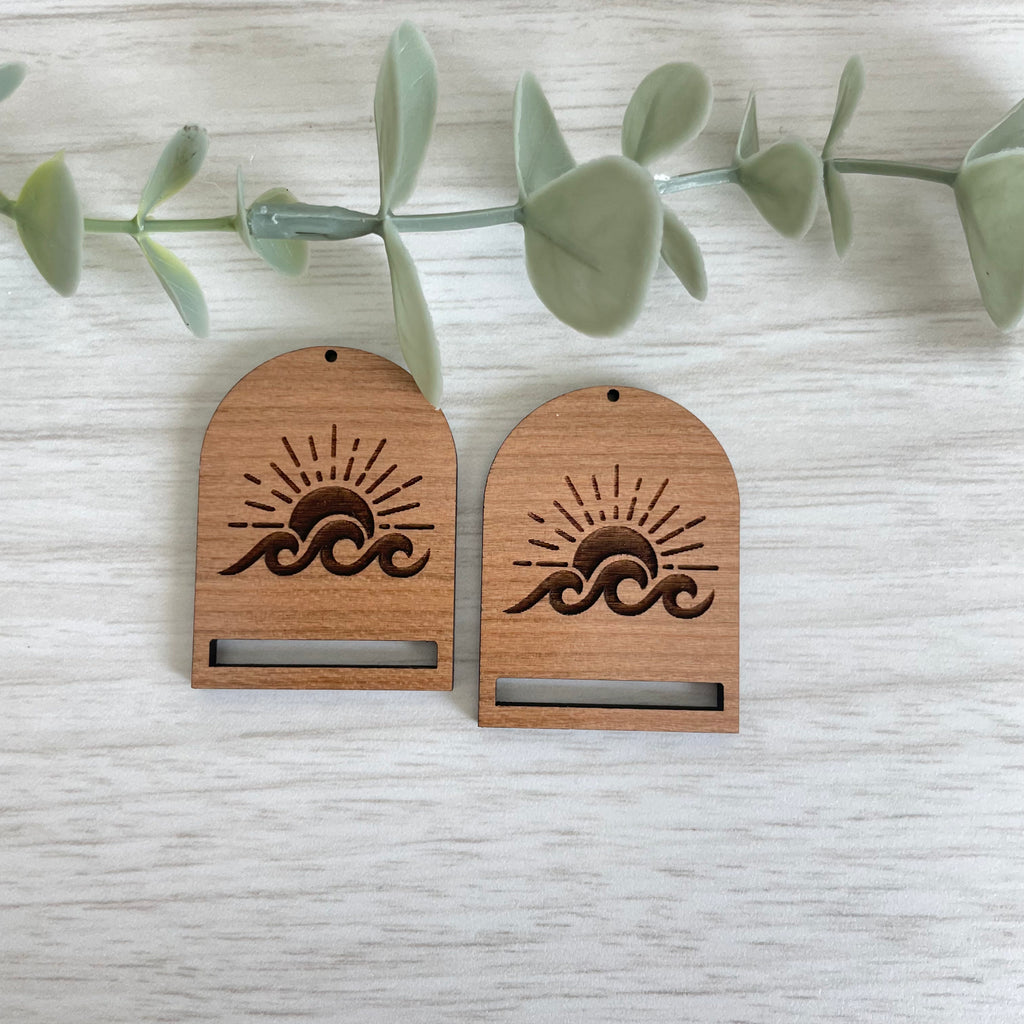 SUN AND WAVE MACRAME EARRING BLANKS  | Macrame Wooden Earring Blanks