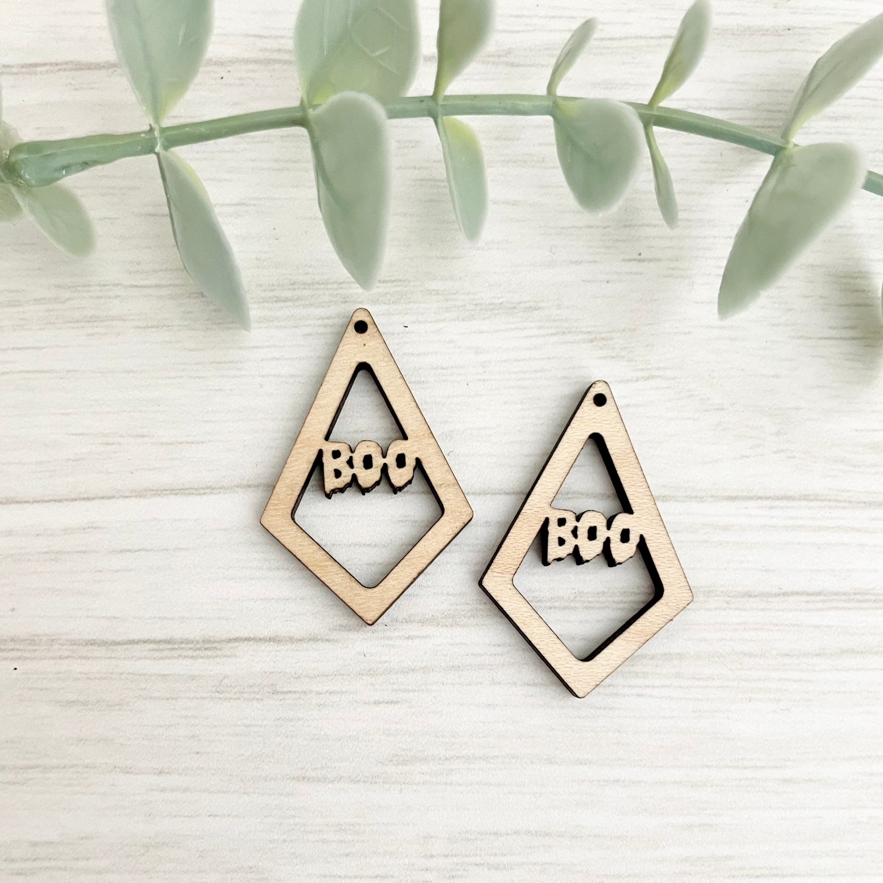 HALLOWEEN ELONGATED DIAMOND | Wooden Earring Blanks
