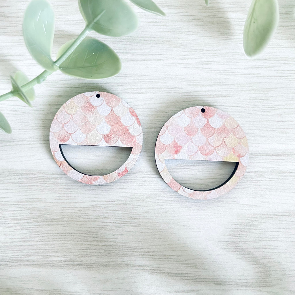 MERMAID SCALE PRINTED PATTERN | Macrame Wooden Earring Blanks