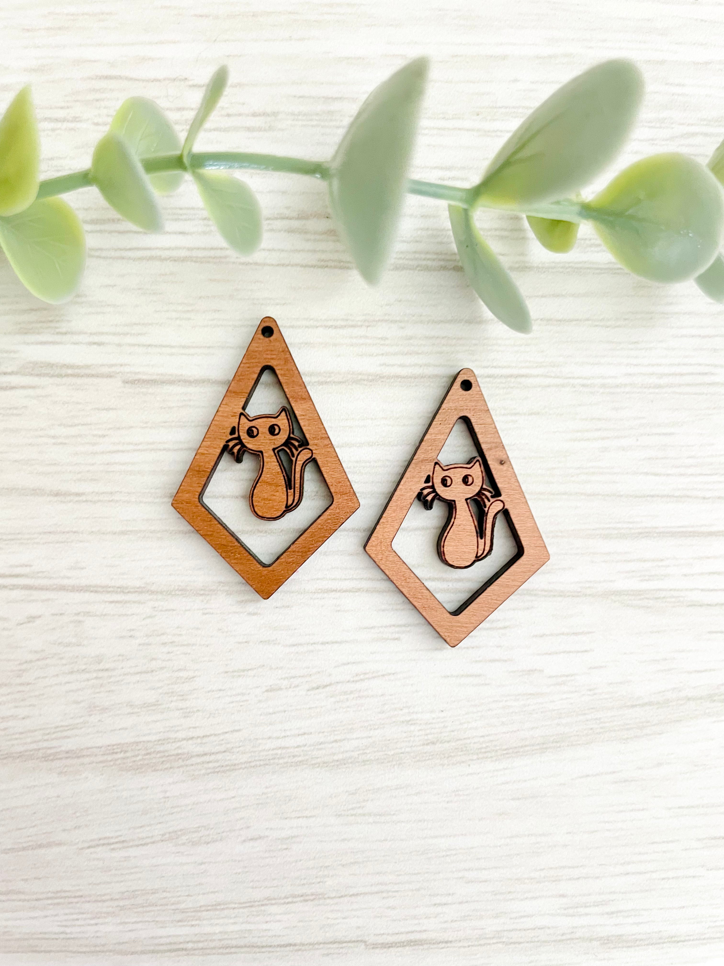 HALLOWEEN ELONGATED DIAMOND | Wooden Earring Blanks