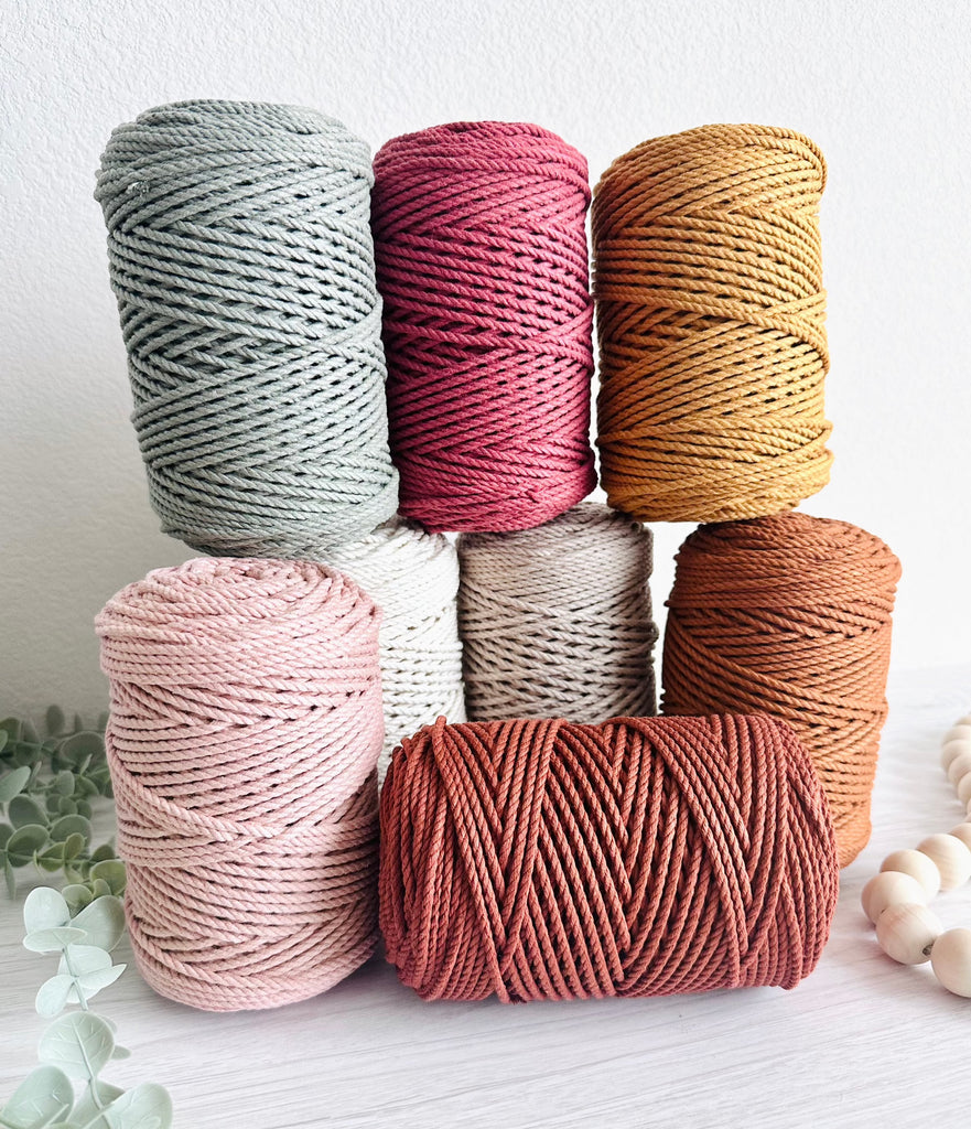 3ply TWISTED RECYCLED COTTON ROPE | Macrame 3ply Rope | Macrame Suppli ...