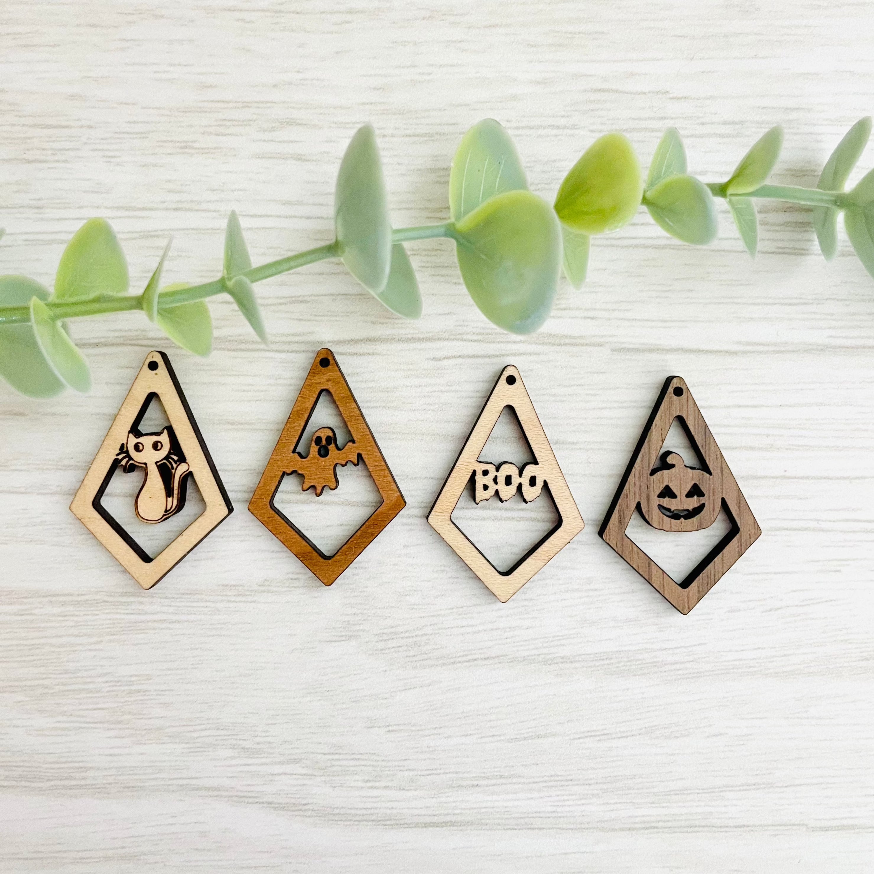HALLOWEEN ELONGATED DIAMOND | Wooden Earring Blanks