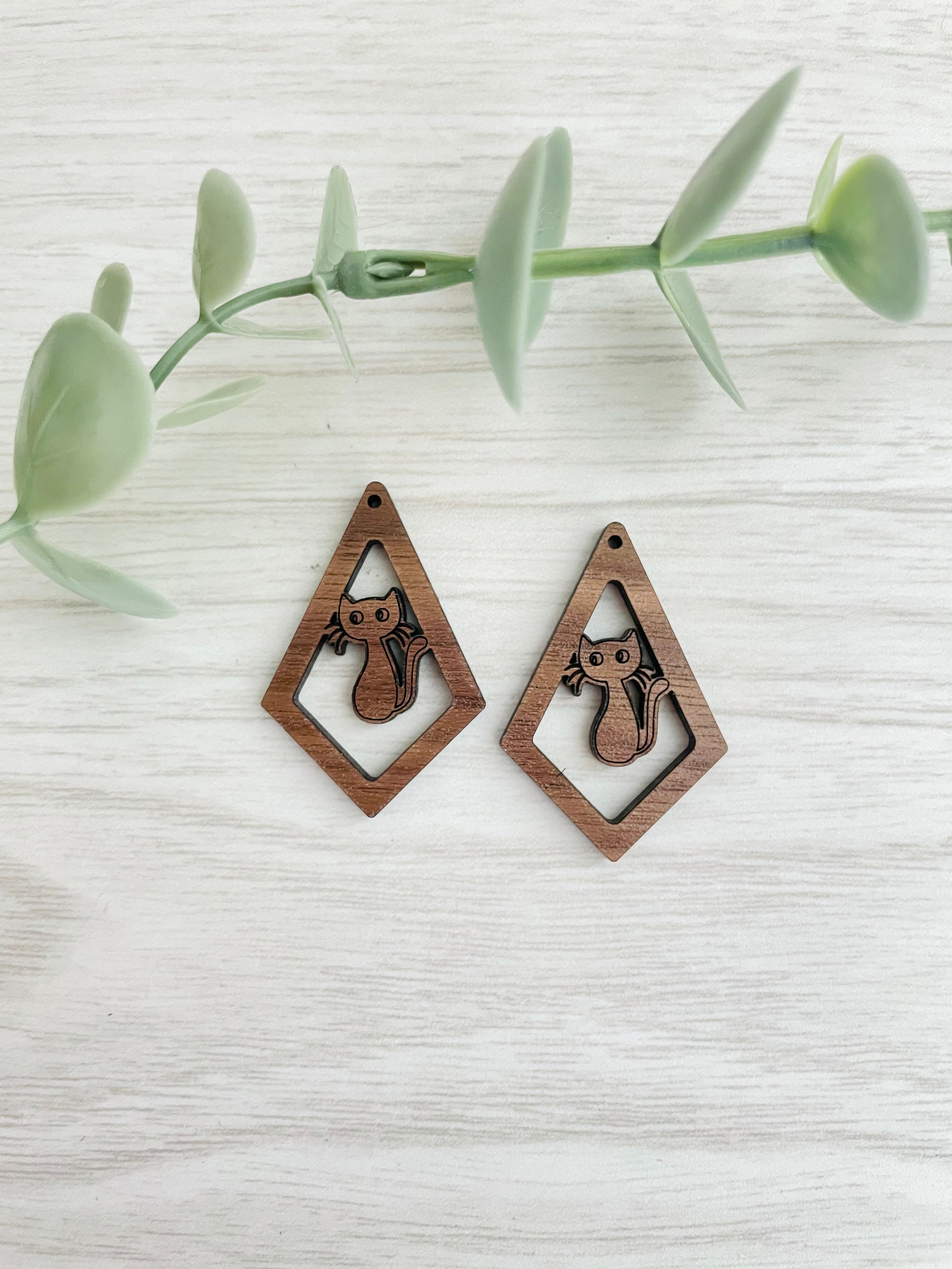 HALLOWEEN ELONGATED DIAMOND | Wooden Earring Blanks