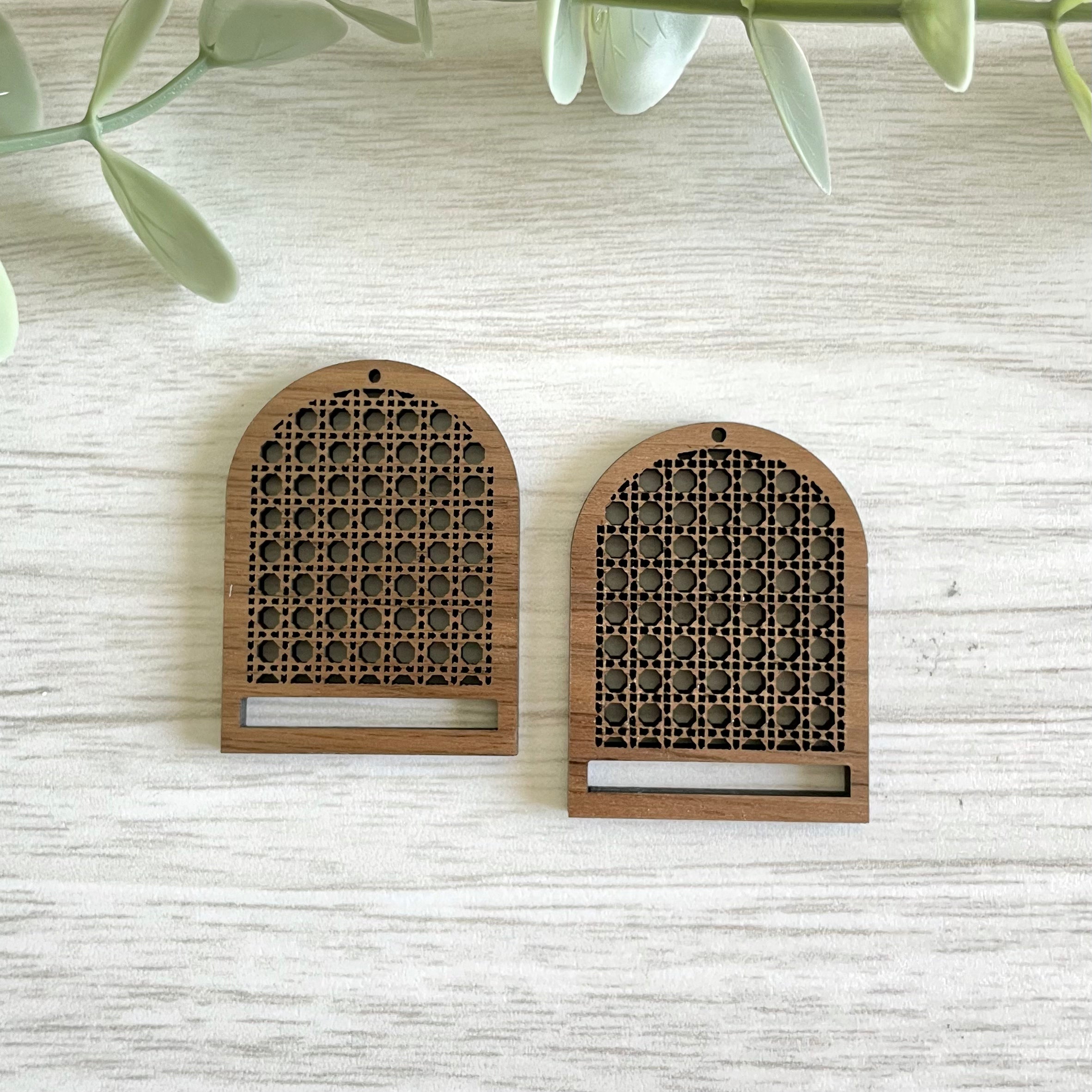 RATTAN CANE MACRAME EARRING BLANKS  | Macrame Wooden Earring Blanks