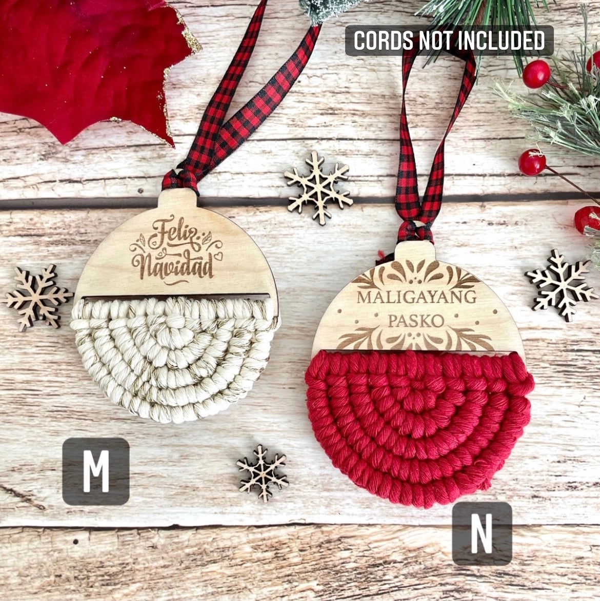 MACRAME ORNAMENT BLANKS 2021 | Macrame Wooden Ornaments - All for Knotting LLC