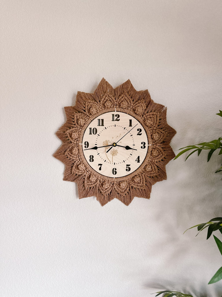 Macrame Wood Clock Blank | Macrame Wood Frames - All for Knotting LLC