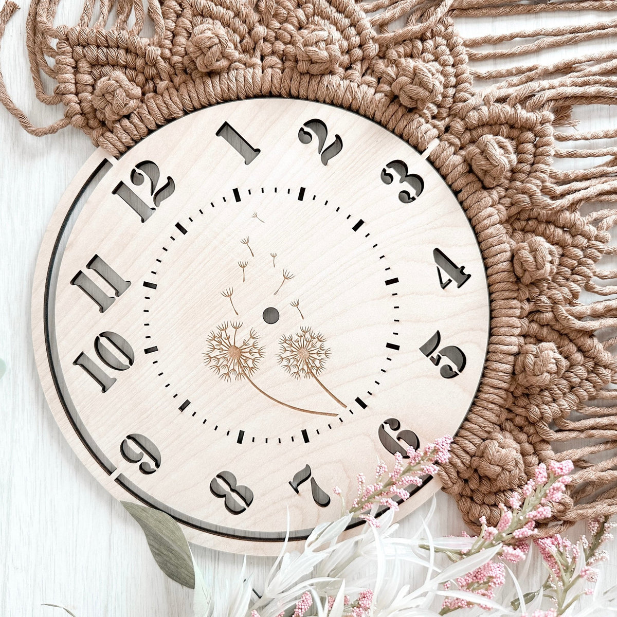Macrame Wood Clock Blank | Macrame Wood Frames - All for Knotting LLC