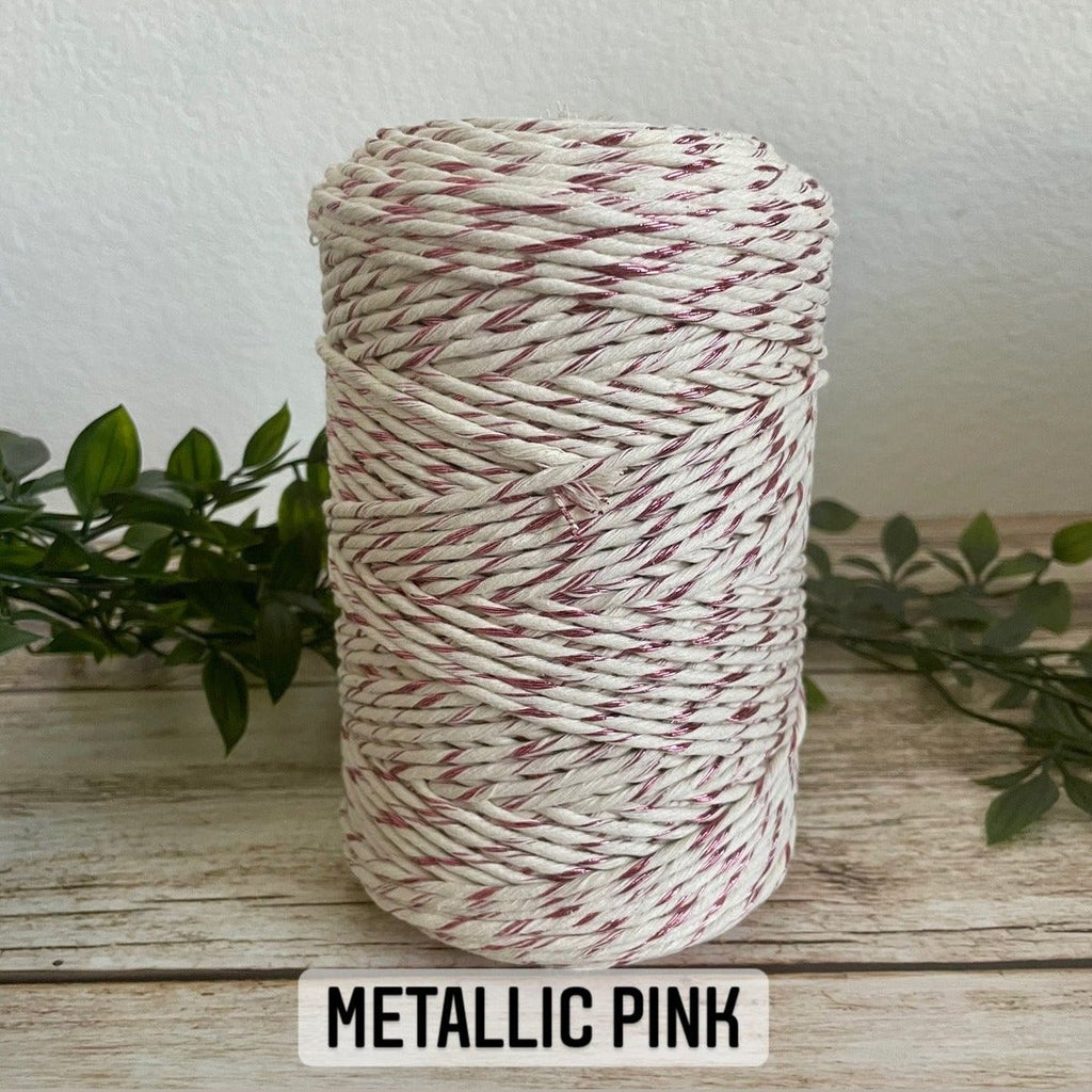 METALLIC MIX COLORS | 3mm AND 5mm Single Strand Macrame Cord - All for Knotting LLC