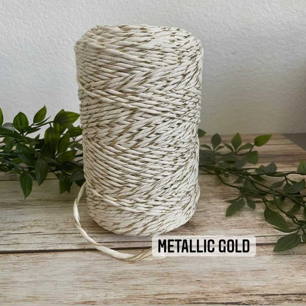 METALLIC MIX COLORS | 3mm AND 5mm Single Strand Macrame Cord - All for Knotting LLC