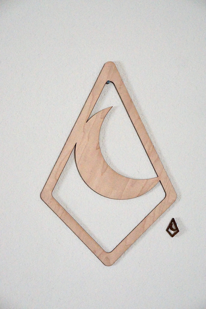 MOON WALL ART | Macrame Wood Frame - All for Knotting LLC