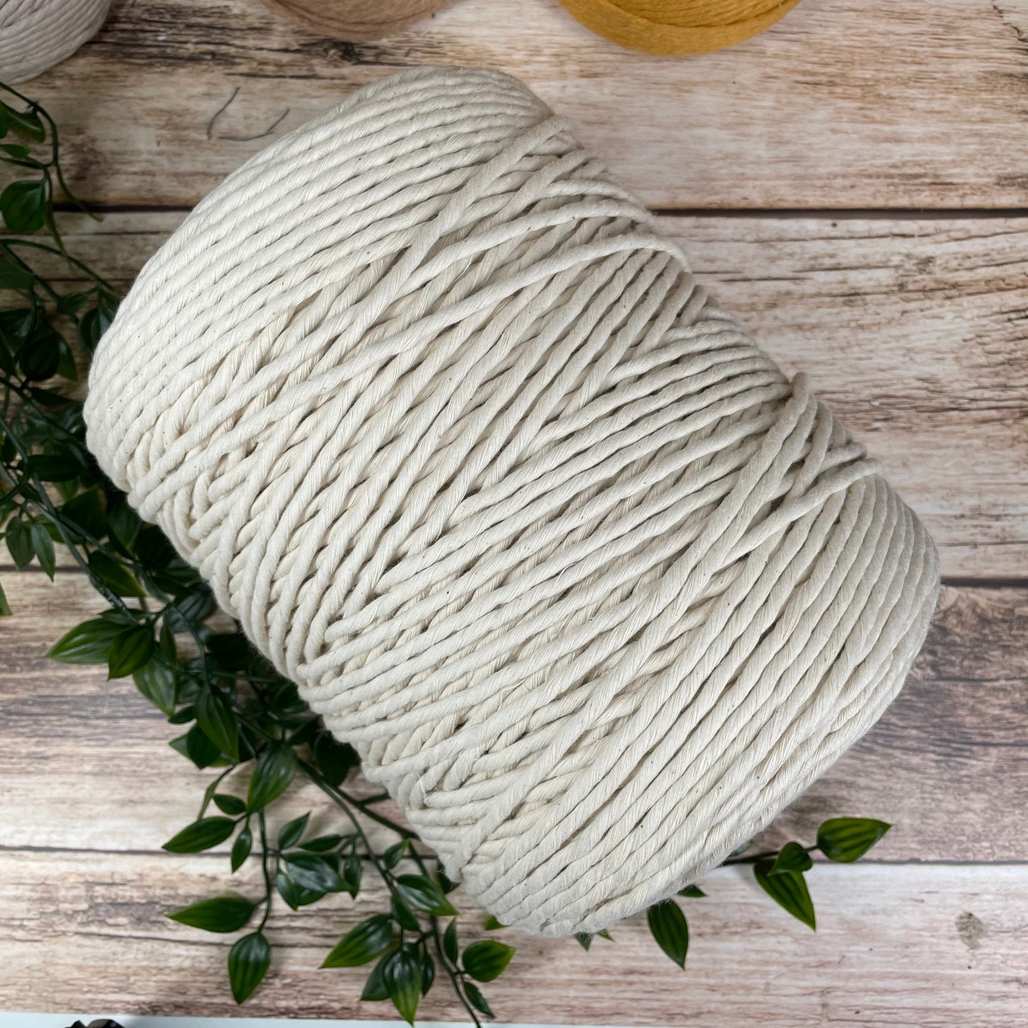 NATURAL BEIGE 2kg | Premium 3mm Single Strand Cotton Cord - All for Knotting LLC