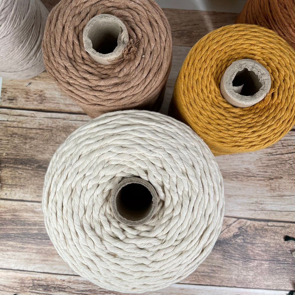 NATURAL BEIGE 2kg | Premium 3mm Single Strand Cotton Cord - All for Knotting LLC