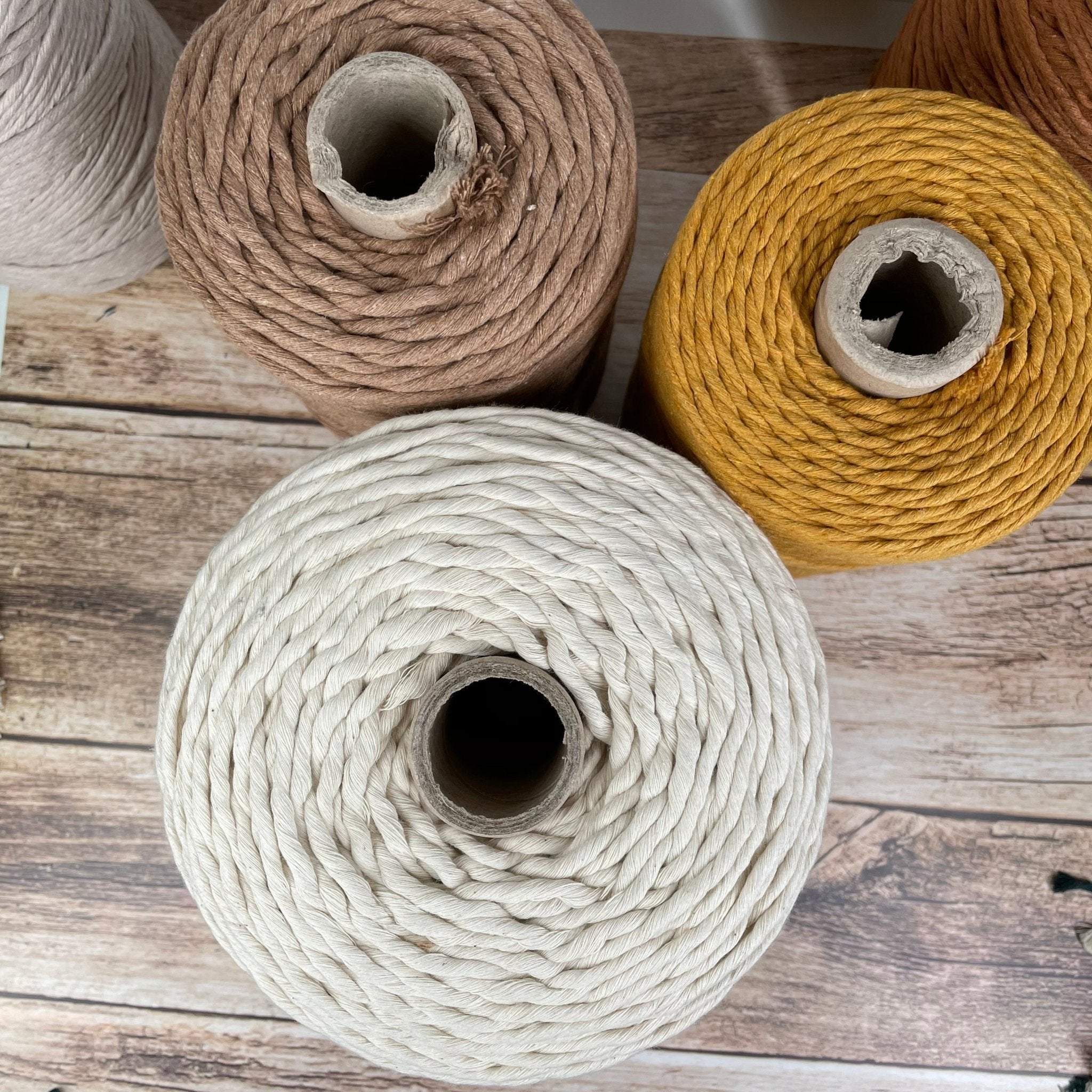 NATURAL BEIGE 2kg | Premium 5mm Single Strand Cotton Cord - All for Knotting LLC