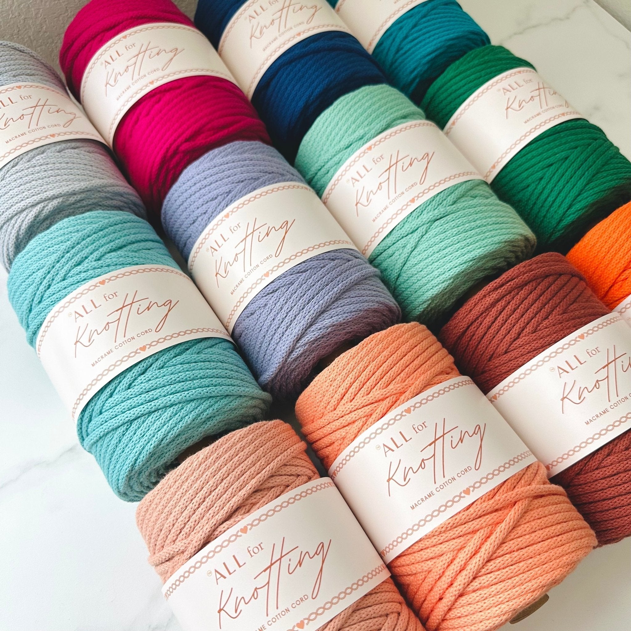 NEW COLORS! AFK Braided Cord | Macrame Cotton Cord - All for Knotting LLC