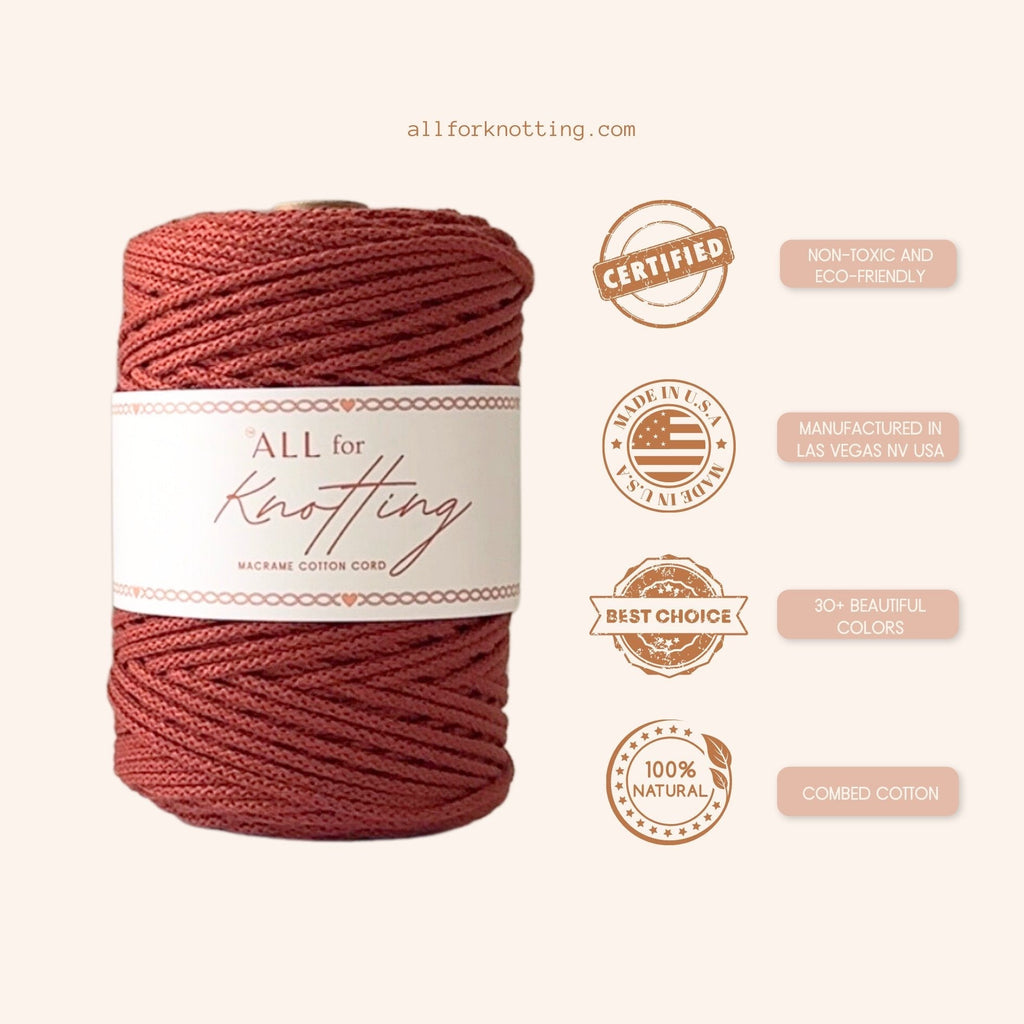 NEW COLORS! AFK Braided Cord | Macrame Cotton Cord - All for Knotting LLC