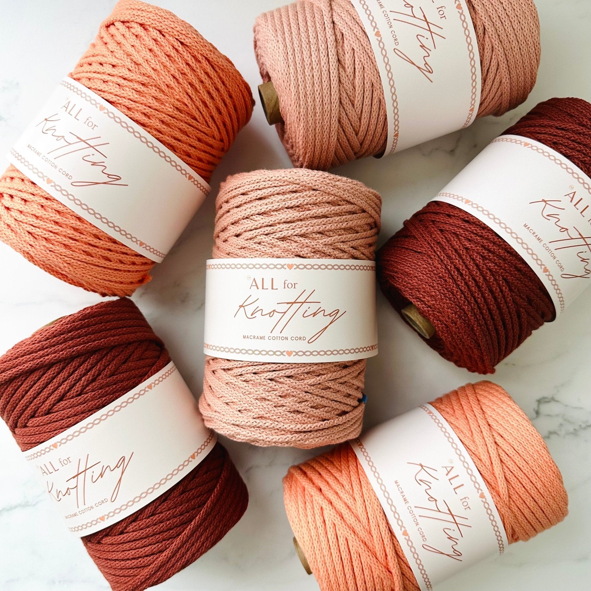 NEW COLORS! AFK Braided Cord | Macrame Cotton Cord - All for Knotting LLC