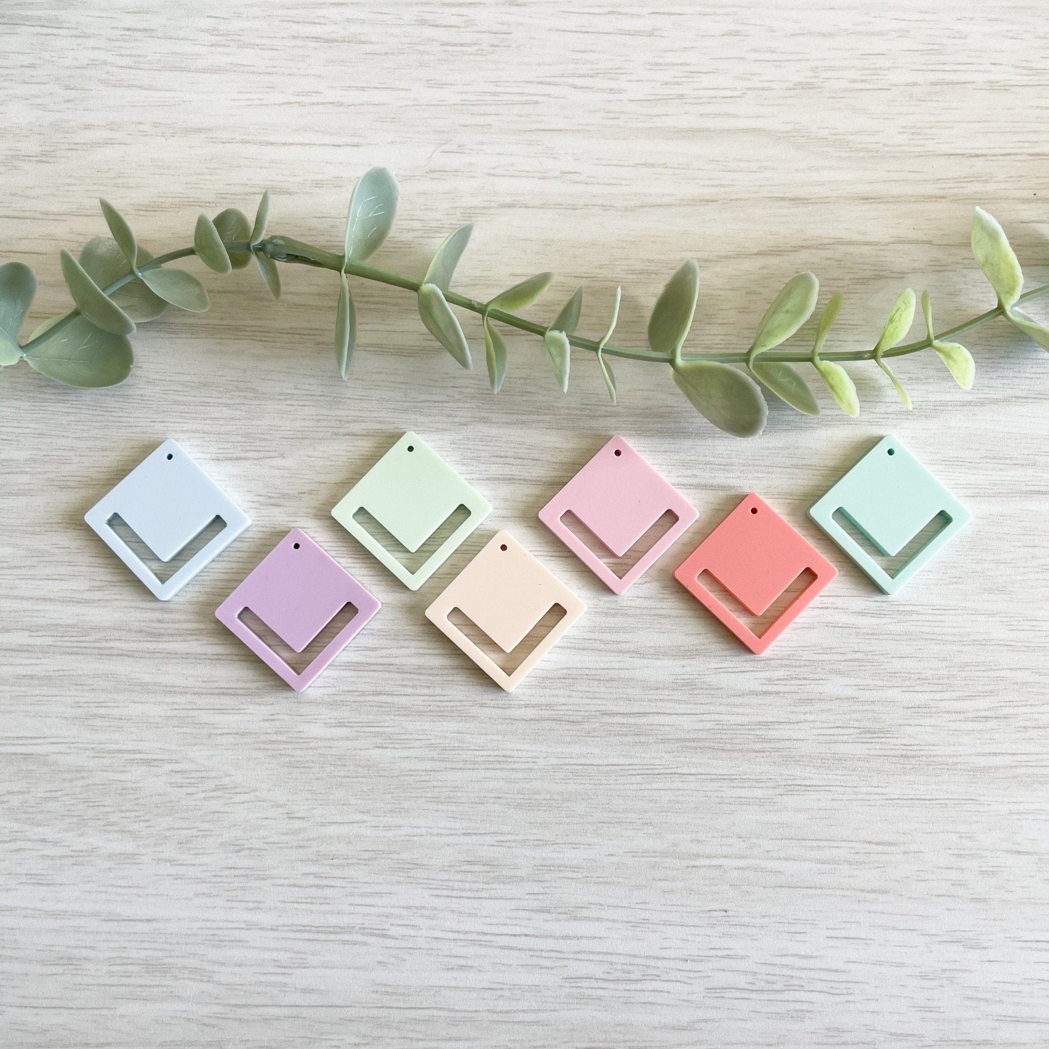 PASTEL COLORS SOLID DIAMOND MACRAME EARRING BLANKS | Acrylic Earring Blanks - All for Knotting LLC