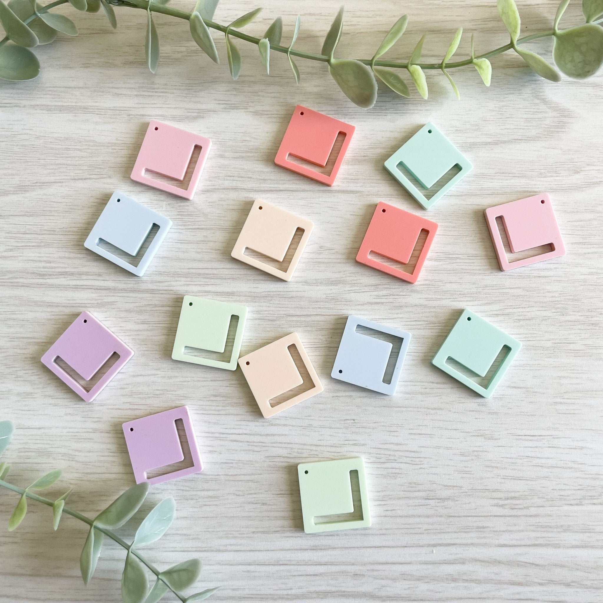 PASTEL COLORS SOLID DIAMOND MACRAME EARRING BLANKS | Acrylic Earring Blanks - All for Knotting LLC