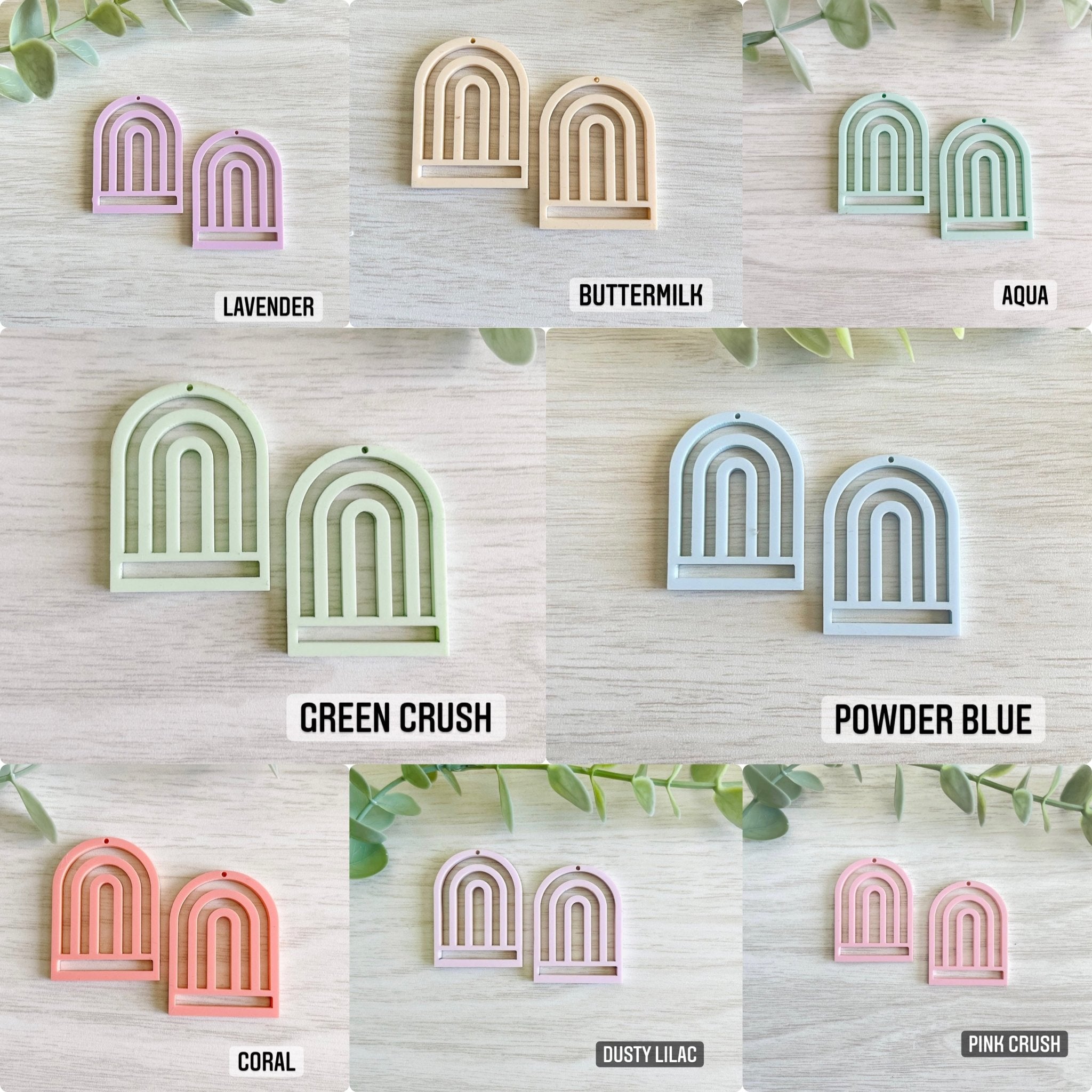 PASTEL COLORS TALL RAINBOW MACRAME EARRING BLANKS | Acrylic Earring Blanks - All for Knotting LLC