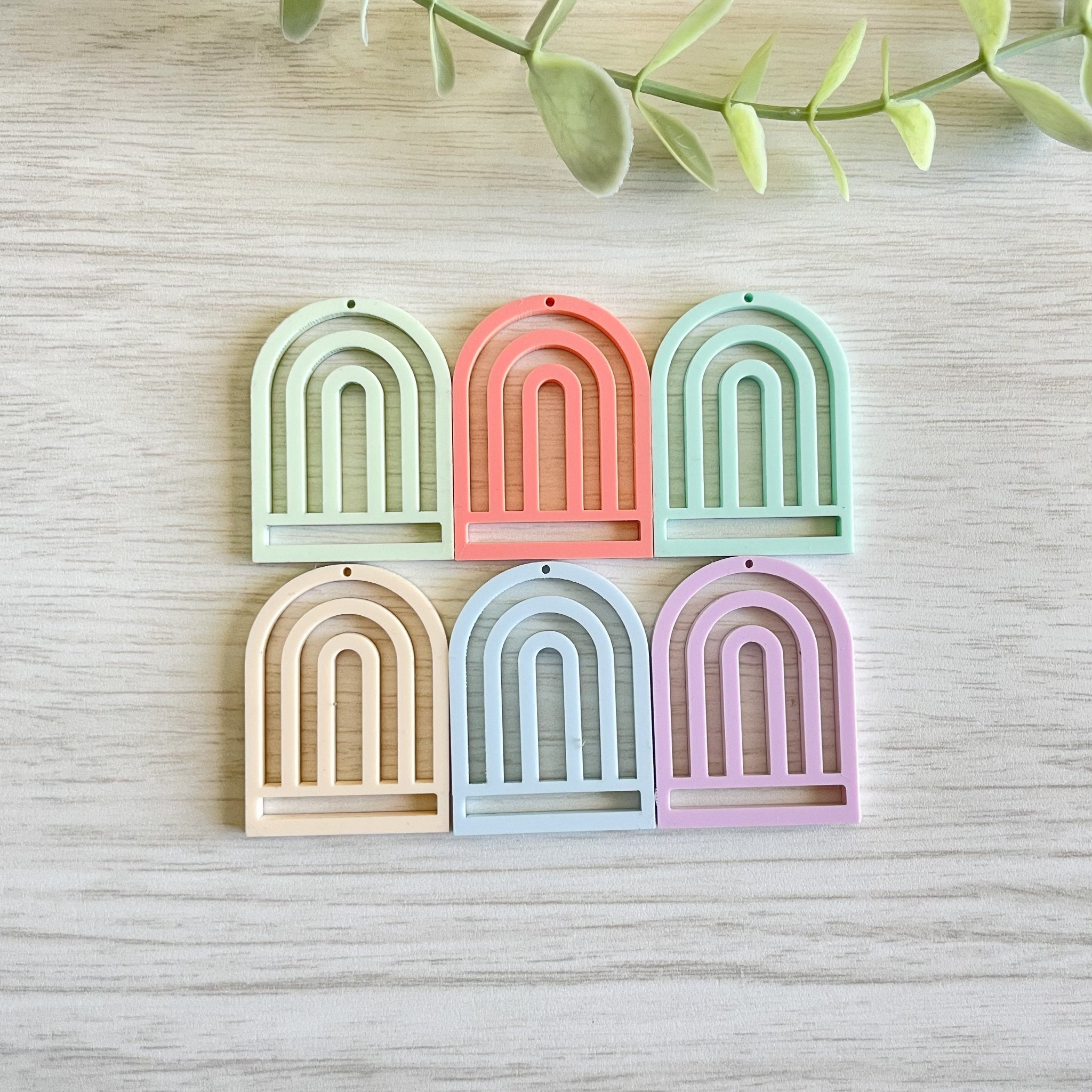 PASTEL COLORS TALL RAINBOW MACRAME EARRING BLANKS | Acrylic Earring Blanks - All for Knotting LLC