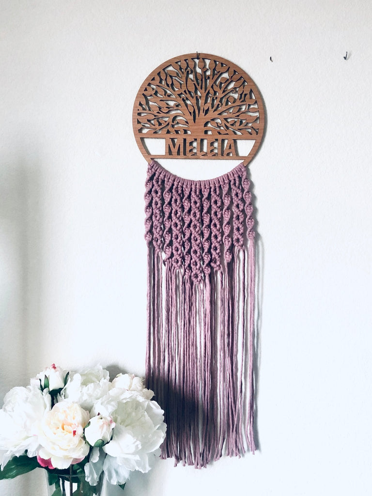 PERSONALIZED WOODEN CIRCLE | Macrame Circles - All for Knotting LLC