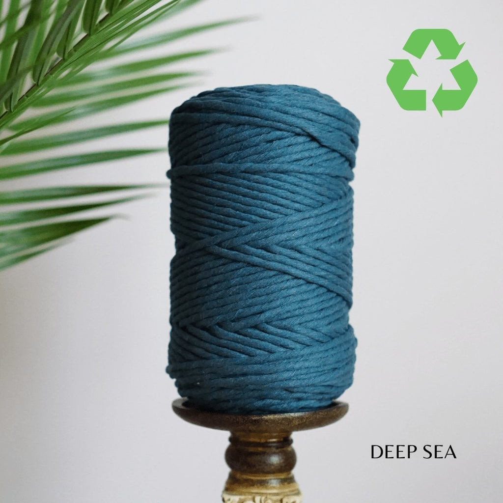PREMIUM RECYCLED 5mm Single Strand Cotton Cord HALF KG (Now in 20 colors) - All for Knotting LLC